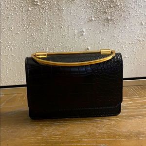 Black leather bag